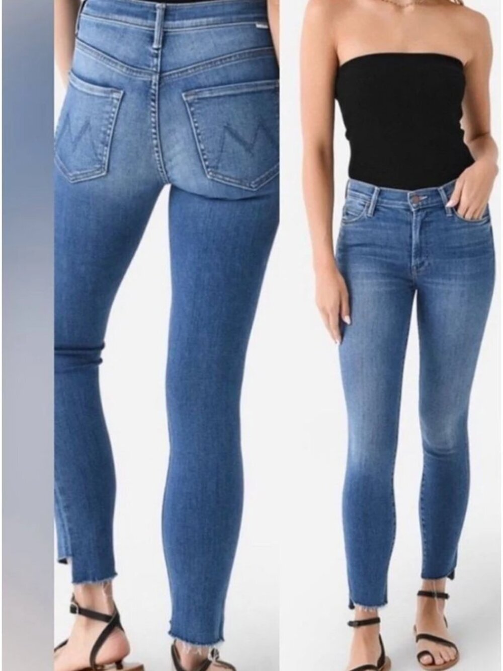 Mother The Stunner Zip Two Step Fray Girl Crush Jeans Raw Hem Cotton Denim 26